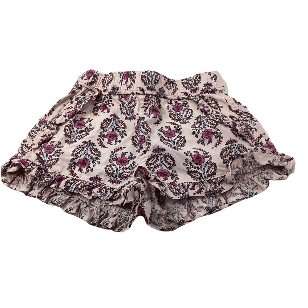 Crewcuts Shorts Girls 4 Pink Floral Print Ruffle Pull On Cotton Blend J.Crew